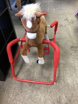 Tek Nek Rocking Rider Horse on Springs - horse makes sound when rocking on it