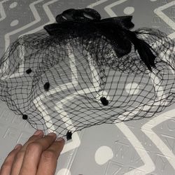 Tea Party Hat Old Fascinator Hat Black Feather 