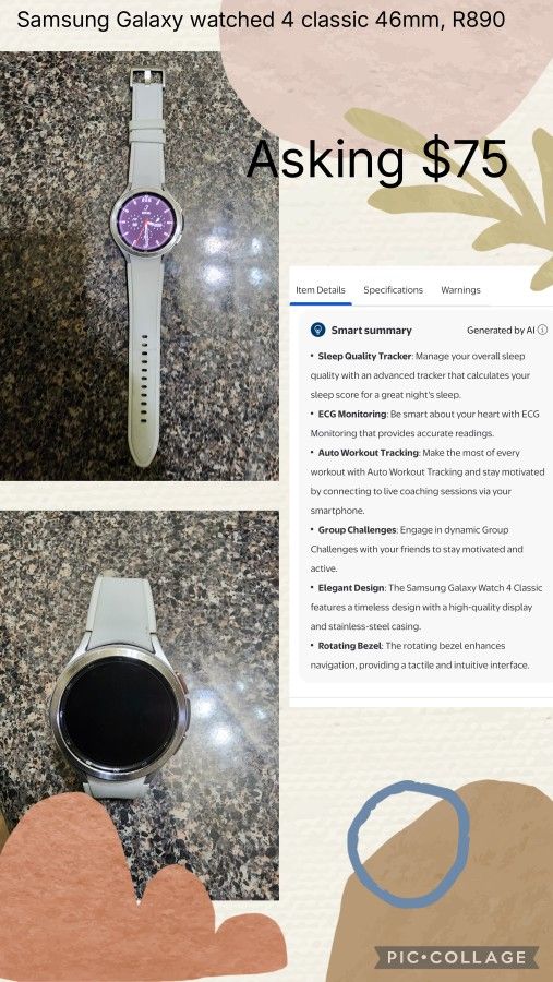 Good working Samsung Galaxy watched 4 Classic 46mm, R890