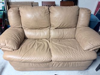 Leather loveseat