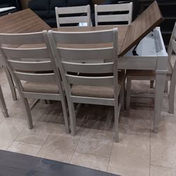 *New Year Sale Event*---Jessica Bold Storage Dining Table Sets W/6 Chairs---Delivery And Financing Available💪