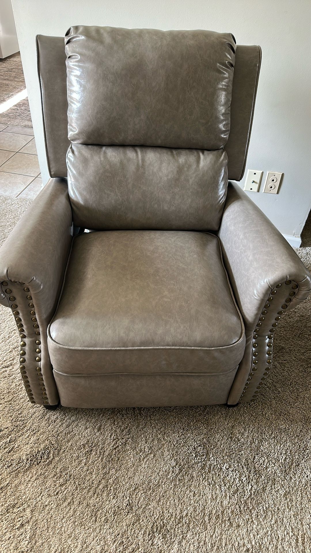 Faux Leather Gray Chair