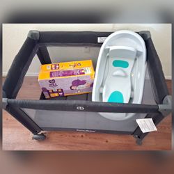 Bundle  play pen  Tub Box of parents choice stage 1 pampers