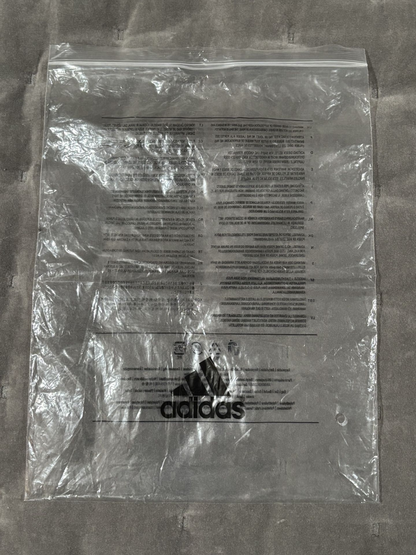 Adidas Branded Clear Plastic Packaging Bag