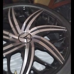 Azara 18" Gloss Black Machined/Chrome Rims With Brand New Street Tires