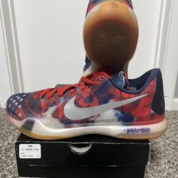 Nike Kobe 10 X USA 'Independence Day' Red White Blue Shoes