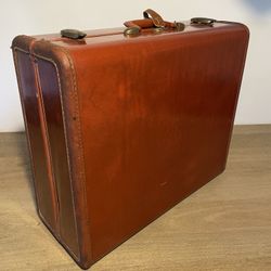 Vintage Samsonite Hard Shell Leather Suitcase Luggage