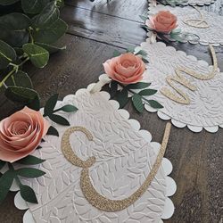 Floral Baby Shower Name Banner 