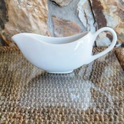White Stoneware Gravy Boat