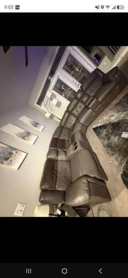 Faux leather sectional