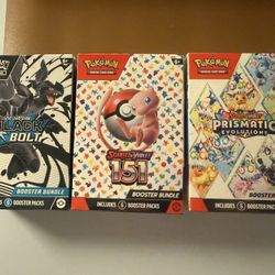 Pokemon ( Black Bolt, Scarlet & Violet 151, Prismatic Evolutions) Booster Bundle