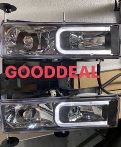 #82 Fit 88-99 Chevy Ck Suburban Blazer Tahoe Led Headlight Lights Lamp