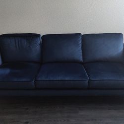 *Free Delivery* Blue Velvet Modern Living Spaces Couch Sofa 3 Seater