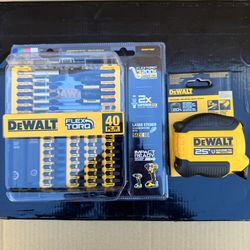 DEWALT FlexTorq Impact Ready 40pc Screwdriving Set AND 25 ft. Magnetic Tape Measure