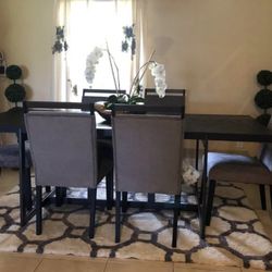 Black Dinning Table Gray Chairs 1300obo