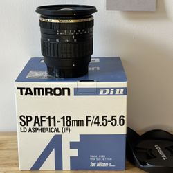 Vintage Tamron Di II Lens for both Film Photography & Autofocus Systems SP AF 11-18mm F/4.5-5.6 LD Aspherical (IF) APS-C Lens for Nikon AF-D