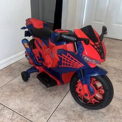 6V Spiderman Motorcycle, Battery Ride on Toy, for Kids, Ages 3+