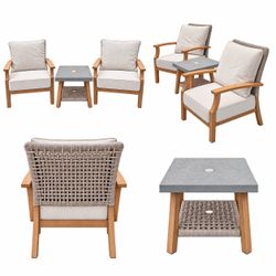 3-Piece Outdoor Patio Conversation Set – 2 Lounge Chairs + Side Table