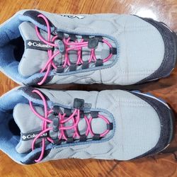 Columbia Firecamp, Size 7, Womens, Gray, Hiking and Running, Speed Lace Up with Omni Grip, Waterproof