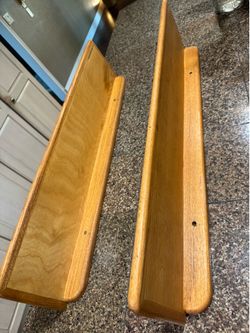 Set a two solid oak wood wall shelves – 36 inch