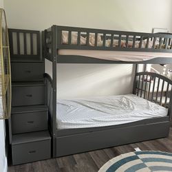 Twin Over Twin Bunk Bed With Trundle 