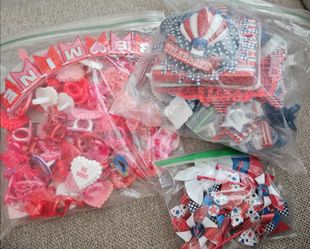 Valentine's Day and Patriotic Cake Cupcake Decor Lot