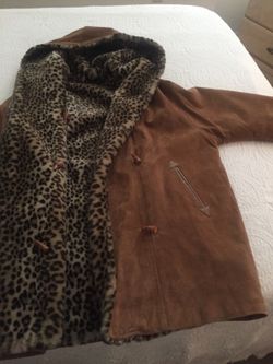Two face Jacket (Leather and leopard )