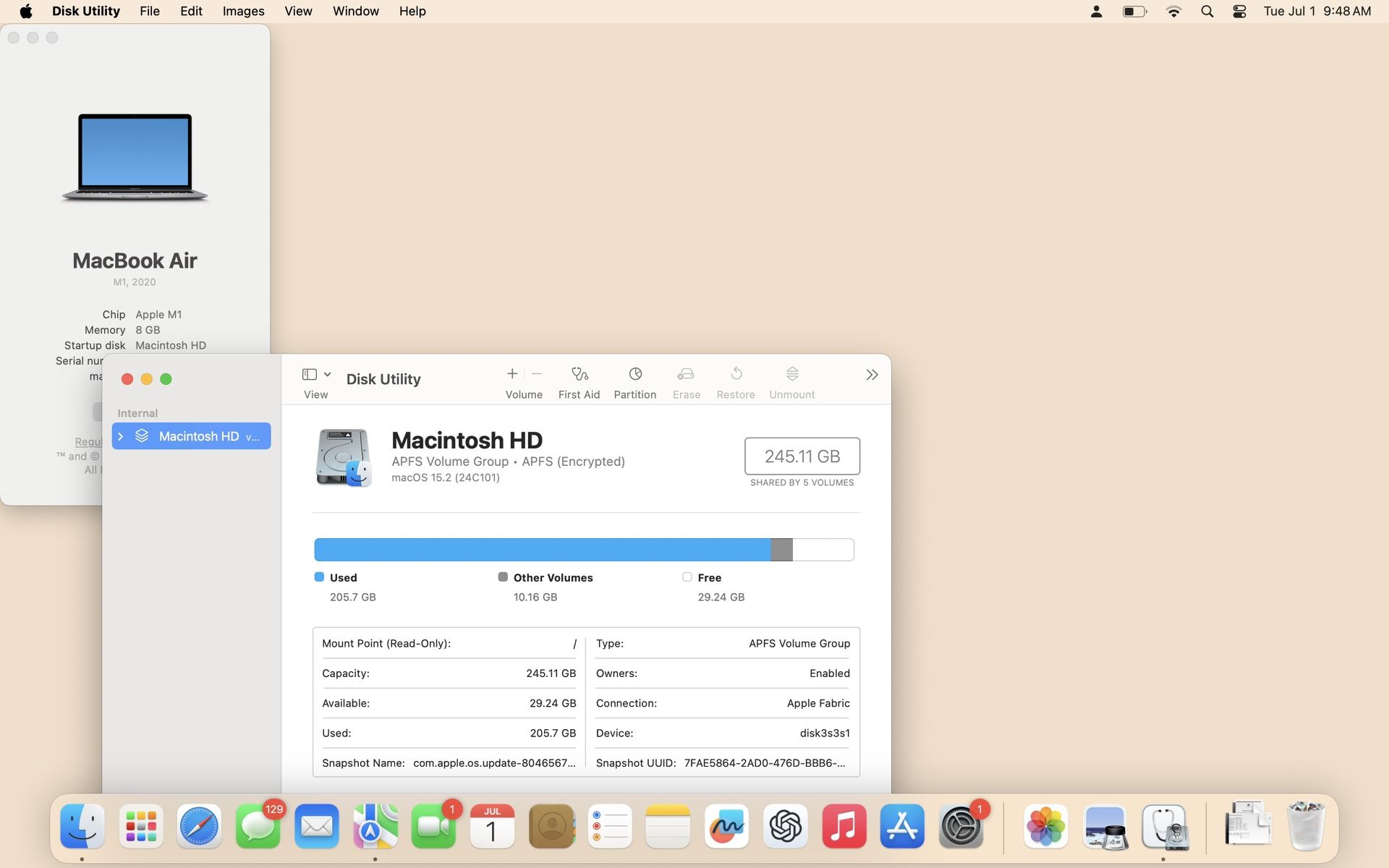 2020 MacBook Air M1 13”