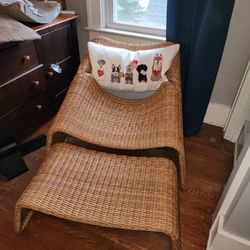 Wicker Chair / Foot Rest