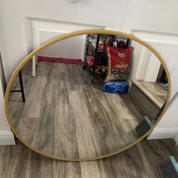 Wall Hanging Mirror With Metal Frame 32”D Used Condition $25 Firm On Price
