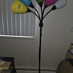 67-in Black 3-Way Multi-Head Floor Lamp with Plastic Shade