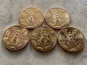 AMAZING MEXICAN GOLD COIN 1947 CENTENARIO 22 k ORIGINAL  UNCIRCULATED