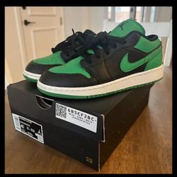 Nike Air Jordan 1 Low GS Black Lucky Green Kids Women AJ1 Casual 553560-065