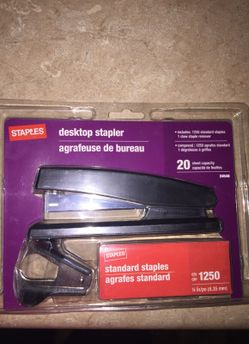 BRAND NEW IN BOX~ "STAPLES" 3 PIECE DESKTOP STAPLER KIT