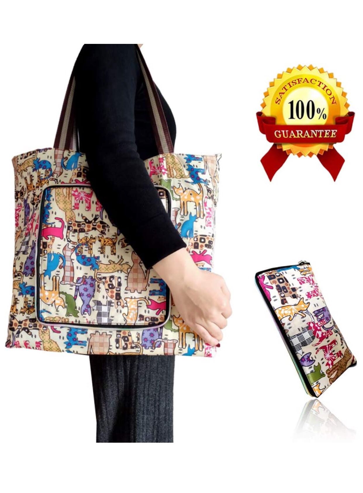 Foldable Extra Large 66LBS Reusable Grocery Bags Waterproof Heavy Duty Ripstop Fabric Reusable Shopping Bags Machine Washable with Handles Pocket Zip