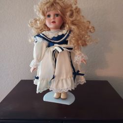 Blonde Porcelain Doll, Collectors Choice, Antique 