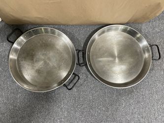 Paella Pans, Two 16 Inch Pata Negra Restaurant Grade Paella Pan