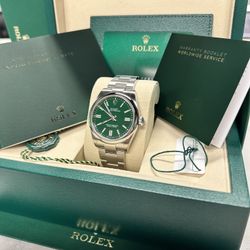 NEW ROLEX OP 41MM GREEN DIAL 