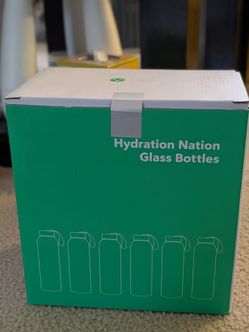 Vremi Hydration Nation Glass Bottles , 6 packs /18 oz each