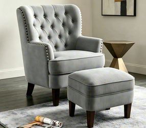 Accent chair with ottoman