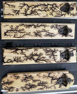 Fractal art/ Lichtenberg Wall mount bottle openers