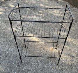 Vintage Mid-Century Modern Metal Plant Stand 3-Tier Shelving Rack 20x11x27”