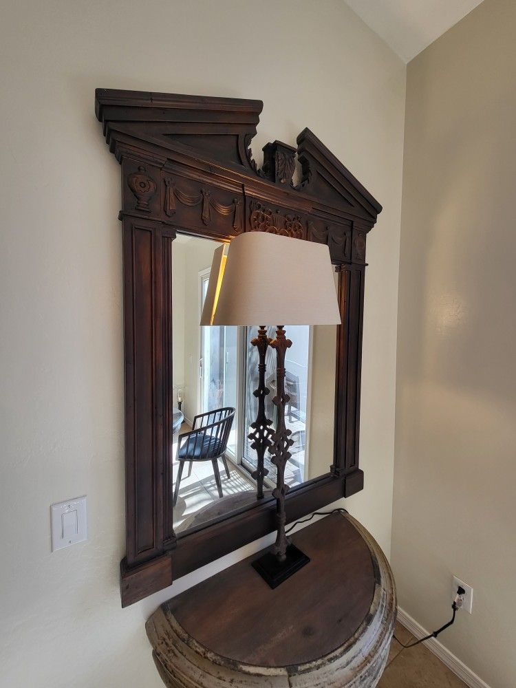 RESTORATION HARDWARE RH entablature Solid Wood Mirror 41x59
