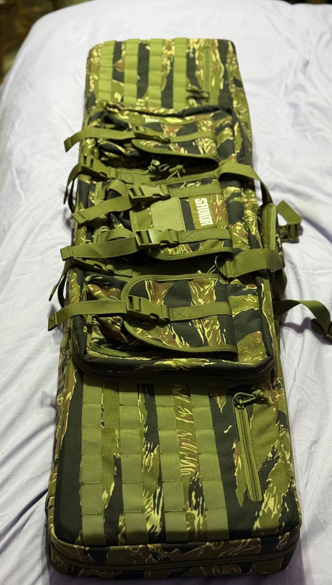 New- Savior equipment double long rifle case w/ backpack straps. 46”x12”
