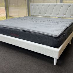 New King Size Bed Frame + King Mattress