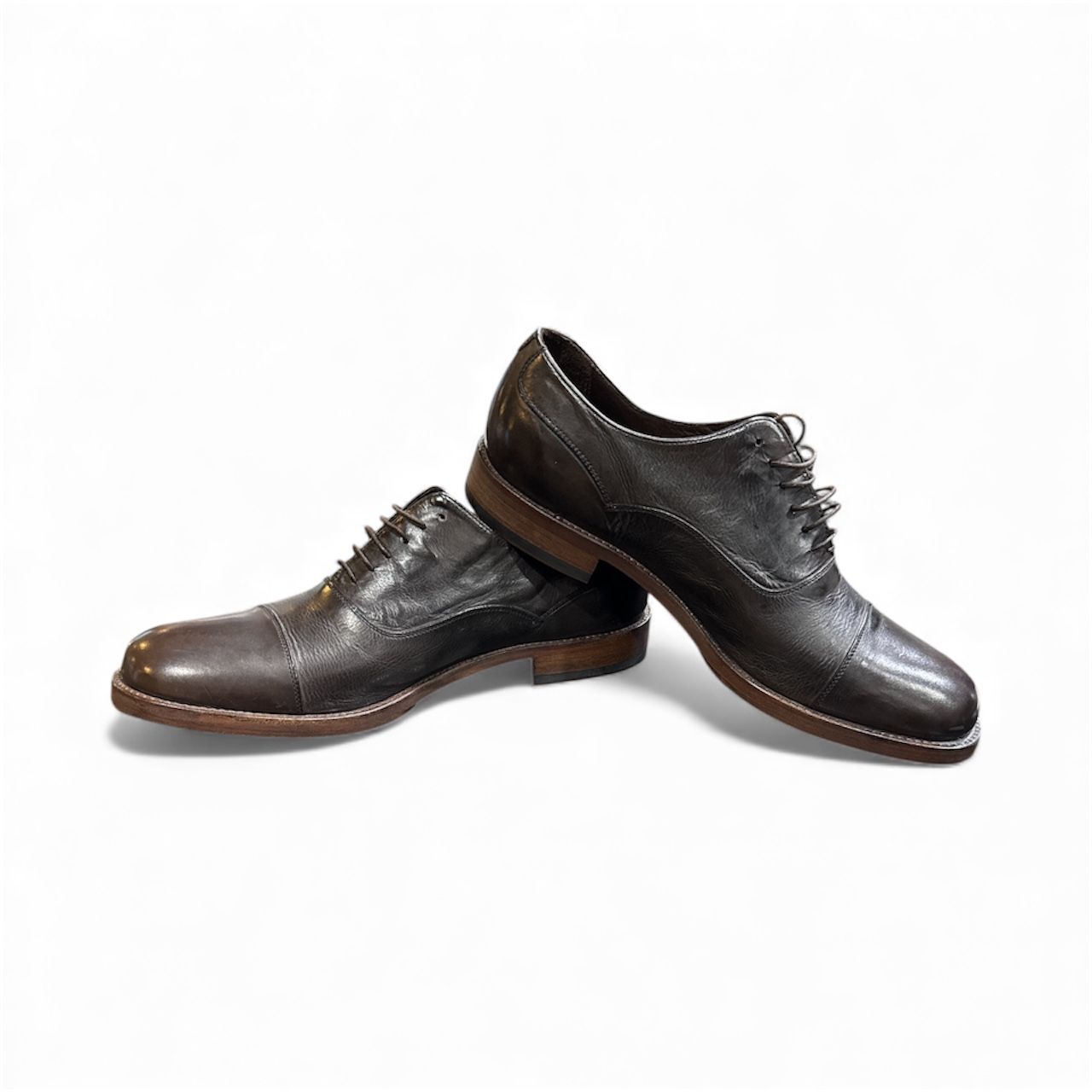 Emporio Armani Men’s Leather Dress Shoes – Size 9 – Made in Italy