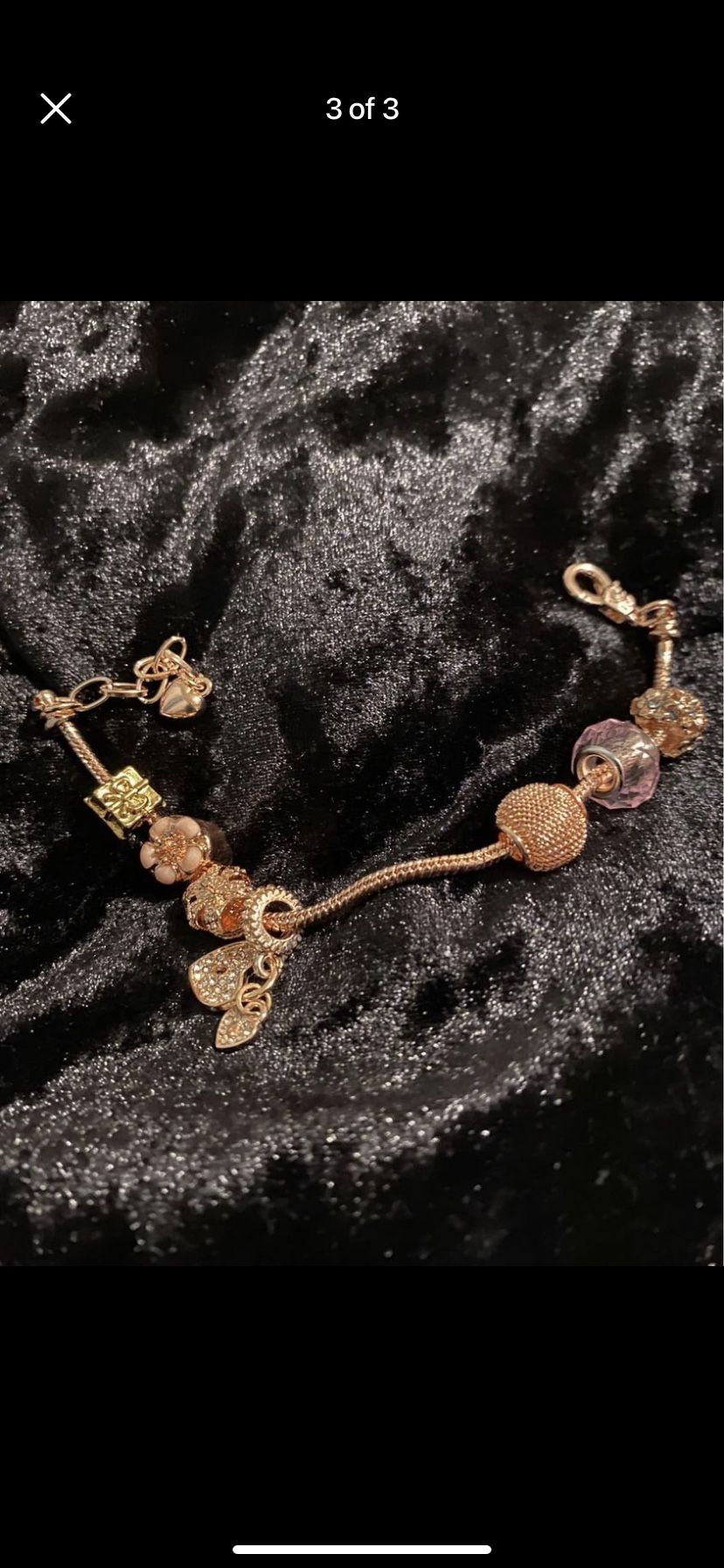 Rose Gold Women’s Charm Bracelet 