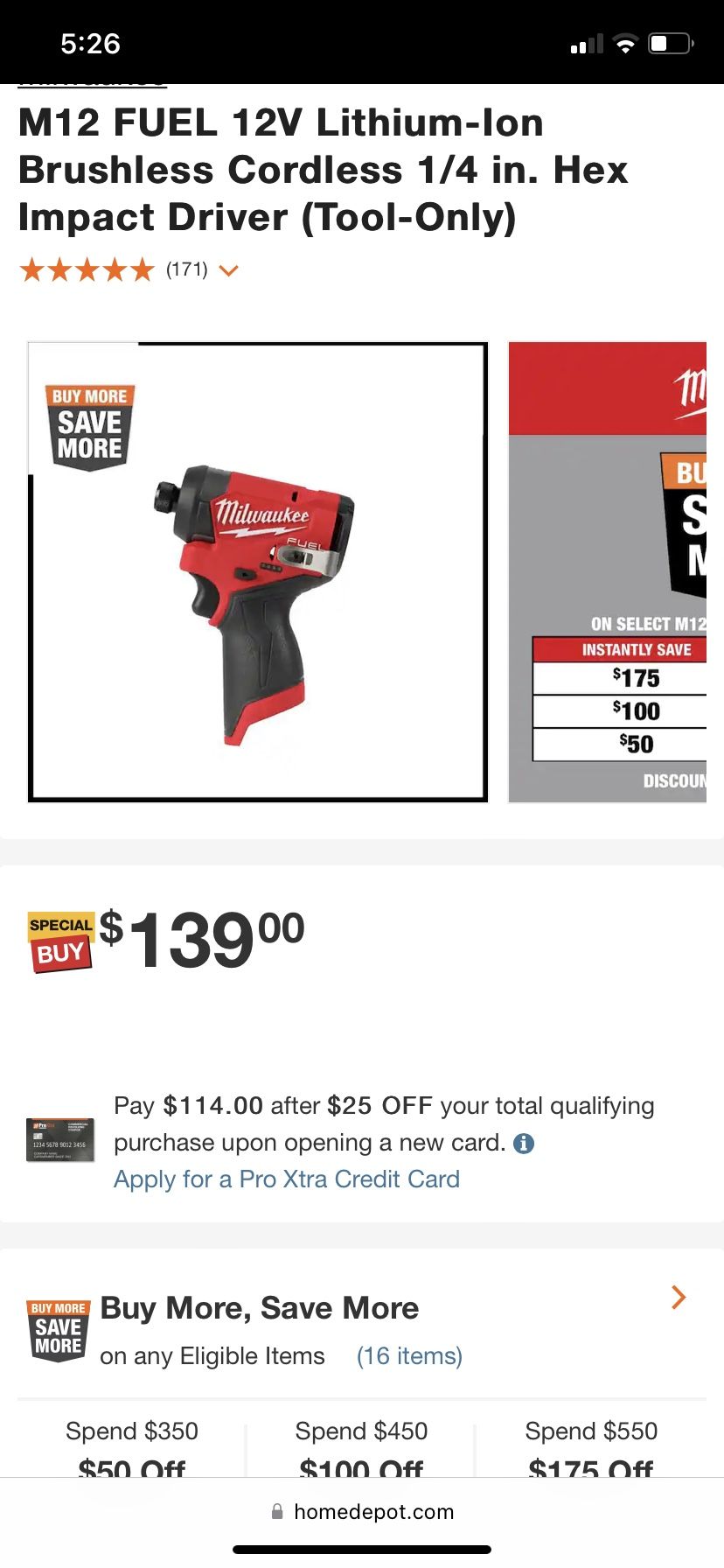 M12 Fuel 1/4 Impact Driver