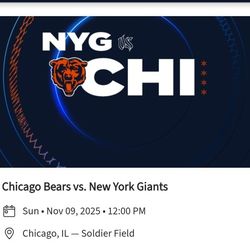 4 Tickets Chicago Bears Vs New York Giants