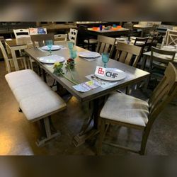 6 Pc Counter Height Dining Table Set 